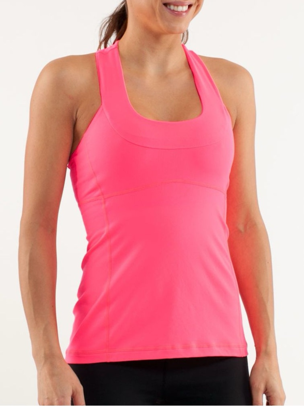 Lululemon Scoop Neck Tank top Luon Neon Flare mesh sports bra racerback